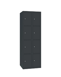 Metalen locker met 8 vakken - H.180 x B.60 cm Antracietgrijs (RAL7016) Antracietgrijs (RAL7016)