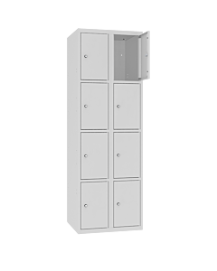Metalen locker met 8 vakken - H.180 x B.60 cm Lichtgrijs (RAL7035) Lichtgrijs (RAL7035)