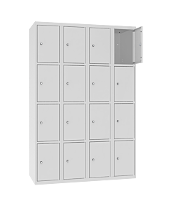 Metalen locker met 16 vakken - H.180 x B.120 cm Lichtgrijs (RAL7035) Lichtgrijs (RAL7035)