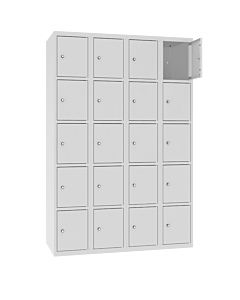 Metalen locker met 20 vakken - H.180 x B.120 cm Lichtgrijs (RAL7035) Lichtgrijs (RAL7035)