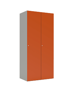 HPL kledinglocker voor 2 personen (breed model) - H.180 x B.80 cm Grijs (0149) Oranje (F001)
