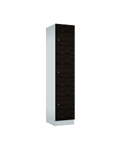 Houten locker met 3 vakken - breed model - decor (gemelamineerd spaanplaat) - H.190 x B.40 cm Wit W980 Sorano Eik Zwartbruin H1137
