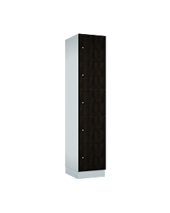 Houten locker met 5 vakken - breed model - decor (gemelamineerd spaanplaat) - H.190 x B.40 cm Wit W980 Sorano Eik Zwartbruin H1137