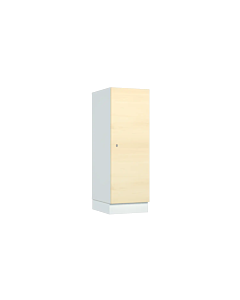 Houten kledinglocker laag model  voor 1 persoon - decor (gemelamineerd spaanplaat) - H.120 x B.40 cm Wit W980 Mainau Berk H1733