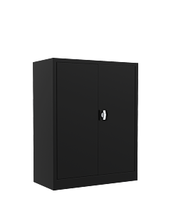 Draaideurkast zwart - H.100 x B.80 cm - Inclusief 2 legborden