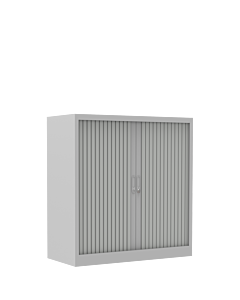 Roldeurkast lichtgrijs - H.105 x B.100 cm - Inclusief 2 legborden