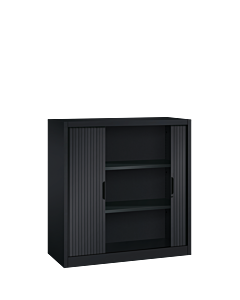 Roldeurkast zwart - H.120 x B.120 cm - Inclusief 3 legborden