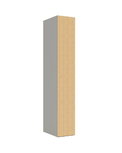 HPL kledinglocker voor 1 persoon - H.180 x B.30 cm Grijs (0149) Eiken (C102)