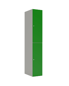 HPL halfhoge lockerkast voor 2 personen - H.180 x B.30 cm Grijs (0149) Groen (V109)