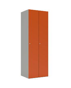 HPL kledinglocker voor 2 personen - H.180 x B.60 cm Grijs (0149) Oranje (F001)