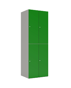 HPL halfhoge lockerkast voor 4 personen - H.180 x B.60 cm Grijs (0149) Groen (V109)