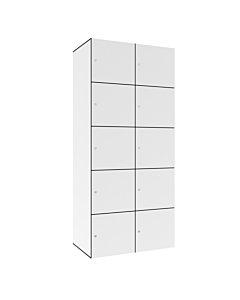 HPL locker met 10 brede vakken - H.180 x B.80 cm Wit (B070) Wit (B070)