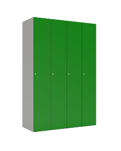 HPL kledinglocker voor 4 personen - H.180 x B.120 cm Grijs (0149) Groen (V109)