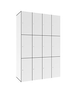 HPL locker met 12 vakken - H.180 x B.120 cm Wit (B070) Wit (B070)