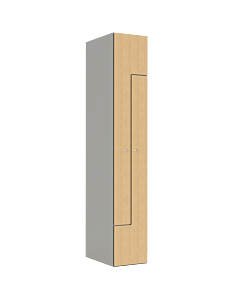 HPL Z locker voor 2 personen - H.180 x B.30 cm Grijs (0149) Eiken (C102)