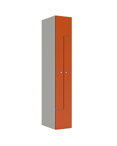 HPL Z locker voor 2 personen - H.180 x B.30 cm Grijs (0149) Oranje (F001)