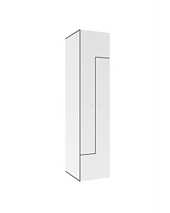 HPL Z locker voor 2 personen - breed model - H.180 x B.40 cm Wit (B070) Wit (B070)