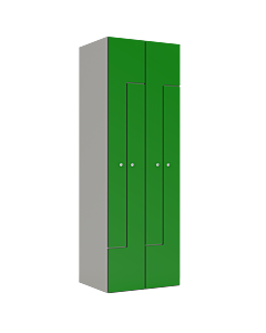 HPL Z locker voor 4 personen - H.180 x B.60 cm Grijs (0149) Groen (V109)