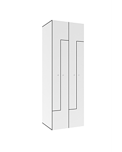 HPL Z locker voor 4 personen - H.180 x B.60 cm Wit (B070) Wit (B070)