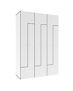 HPL Z locker voor 6 personen - breed model - H.180 x B.120 cm Wit (B070) Wit (B070)