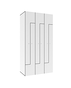 HPL Z locker voor 6 personen - H.180 x B.90 cm Wit (B070) Wit (B070)