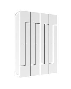 HPL Z locker voor 8 personen - H.180 x B.120 cm Wit (B070) Wit (B070)