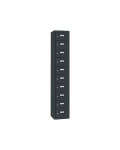 Mini locker met 10 vakken - H.180 x B.32,5 cm Antracietgrijs (RAL7016) Antracietgrijs (RAL7016)