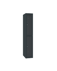 Locker met 2 vakken en doorzichtige plexiglas deuren - H.180 x B.30 cm Antracietgrijs (RAL7016) Antracietgrijs (RAL7016)