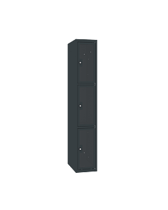 Locker met 3 vakken en doorzichtige plexiglas deuren - H.180 x B.30 cm Antracietgrijs (RAL7016) Antracietgrijs (RAL7016)