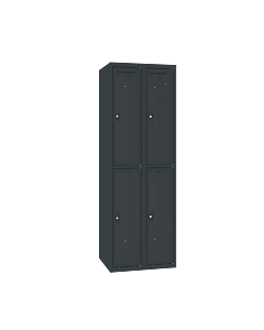 Locker met 4 vakken en doorzichtige plexiglas deuren - H.180 x B.60 cm Antracietgrijs (RAL7016) Antracietgrijs (RAL7016)