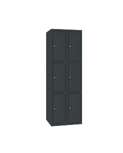 Locker met 6 vakken en doorzichtige plexiglas deuren - H.180 x B.60 cm Antracietgrijs (RAL7016) Antracietgrijs (RAL7016)
