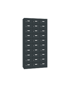 Mini locker met 30 vakken - H.180 x B.87,5 cm Antracietgrijs (RAL7016) Antracietgrijs (RAL7016)