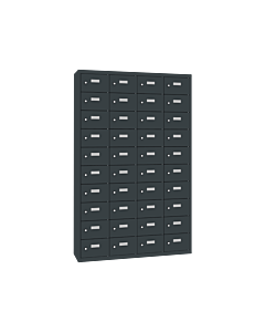 Mini locker met 40 vakken - H.180 x B.115 cm Antracietgrijs (RAL7016) Antracietgrijs (RAL7016)