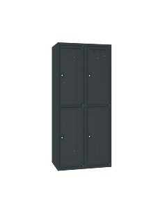 Locker met 4 brede vakken en doorzichtige plexiglas deuren - H.180 x B.60 cm Antracietgrijs (RAL7016) Antracietgrijs (RAL7016)