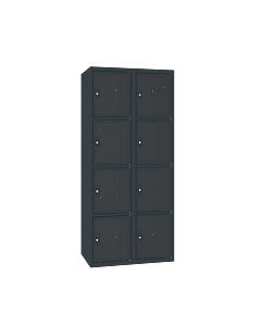 Locker met 8 brede vakken en doorzichtige plexiglas deuren - H.180 x B.60 cm Antracietgrijs (RAL7016) Antracietgrijs (RAL7016)