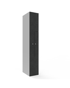 HPL Z locker voor 2 personen - H.180 x B.30 cm (Staal + HPL) Lichtgrijs (RAL7035) Beton (B041)
