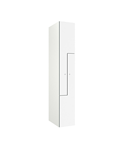 HPL Z locker voor 2 personen - H.180 x B.30 cm (Staal + HPL) Lichtgrijs (RAL7035) Wit (B070)