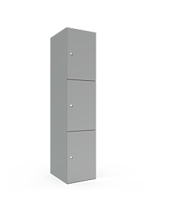 Metalen locker met 3 vakken - breed model  - H.180 x B.40 cm