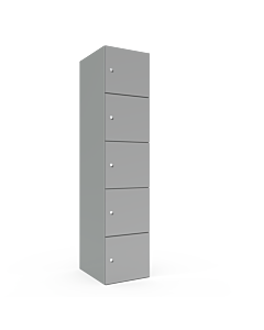 Metalen locker met 5 vakken - breed model - H.180 x B.40 cm