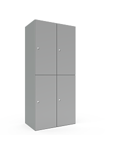 Halfhoge locker voor 4 personen met legbord en kledingroede + 3 kledinghaken - H.180 x B.80 cm