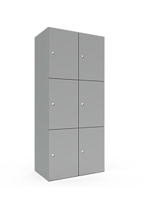 Metalen locker met 6 vakken - breed model - H.180 x B.80 cm