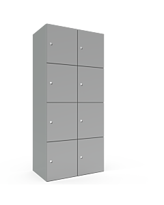 Metalen locker met 8 vakken - breed model - H.180 x B.80 cm