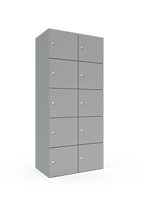 Metalen locker met 10 vakken - breed model - H.180 x B.80 cm