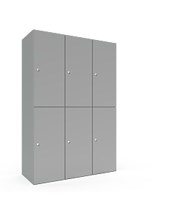 Halfhoge locker voor 6 personen met legbord en kledingroede + 3 kledinghaken - H.180 x B.120 cm Lichtgrijs (RAL7035) Lichtgrijs (RAL7035)