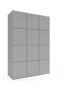 Metalen locker met 12 vakken - breed model - H.180 x B.120 cm