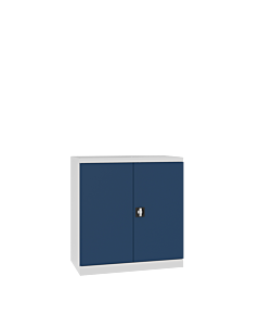 Lage werkplaatskast met 2 verstelbare legborden en 10 laden - H.100 x B.95 cm Lichtgrijs (RAL7035) Gentiaanblauw (RAL5010)