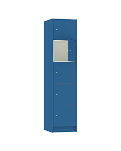 Houten locker met 5 vakken - breed model - decor (gemelamineerd spaanplaat) - H.190 x B.40 cm