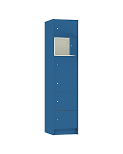 Houten locker met 6 vakken - breed model - decor (gemelamineerd spaanplaat) - H.190 x B.40 cm