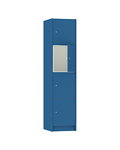 Houten locker met 4 vakken - breed model - decor (gemelamineerd spaanplaat) - H.190 x B.40 cm