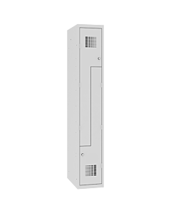 Z locker voor 2 personen met hang- en leggedeelte - H.180 x B.30 cm Lichtgrijs (RAL7035) Lichtgrijs (RAL7035)